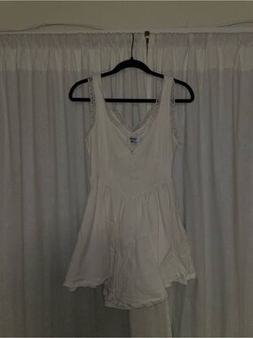 Princess Polly Cream Lace-Trim V-Neck Sundress
